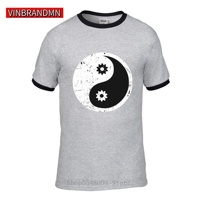 Хипстер на открытом воздухе уникальный дизайн футболка для мужчин инженер ин Ян