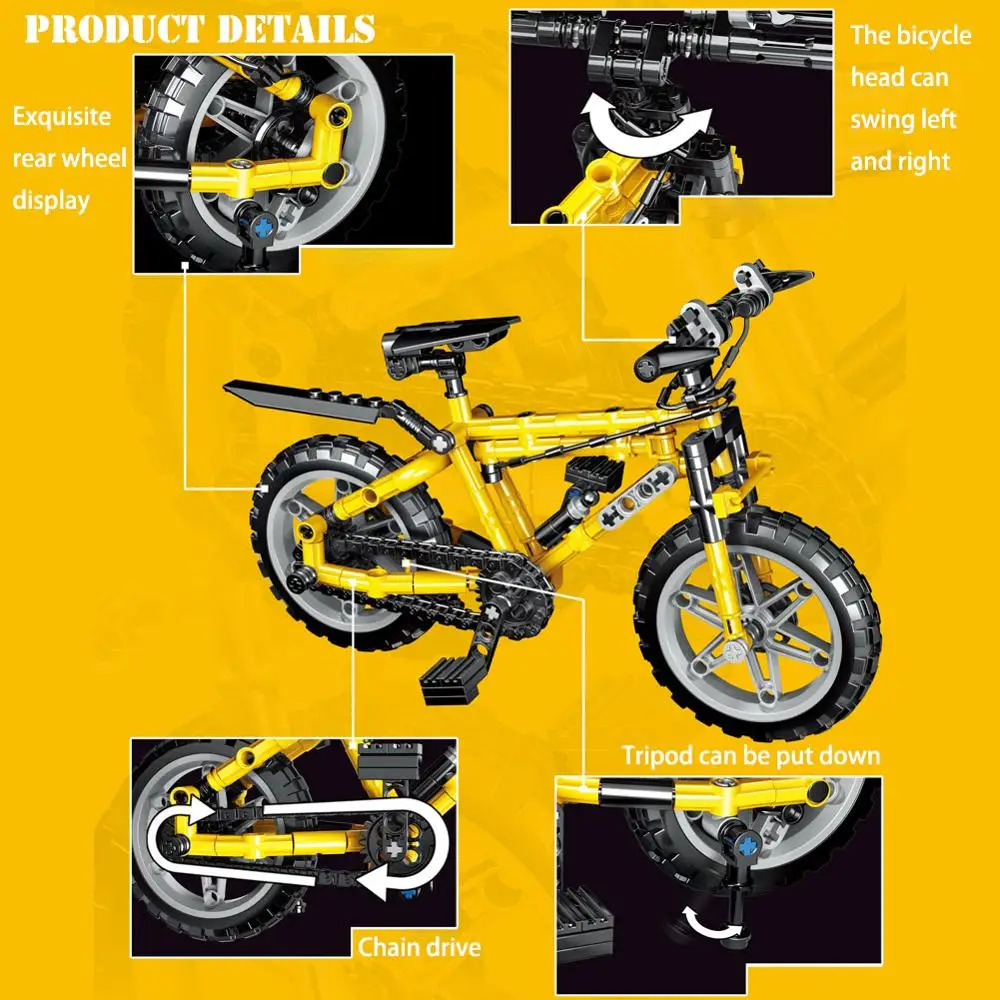 

BZDA New City Bicycle Vehicle Building Blocks Bike Model Bicycle Bricks Educational DIY Toys 235 Pcs