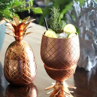 304 stainless steel pineapple glass cocktail glass creative mixology special glass metal glass reusable straw