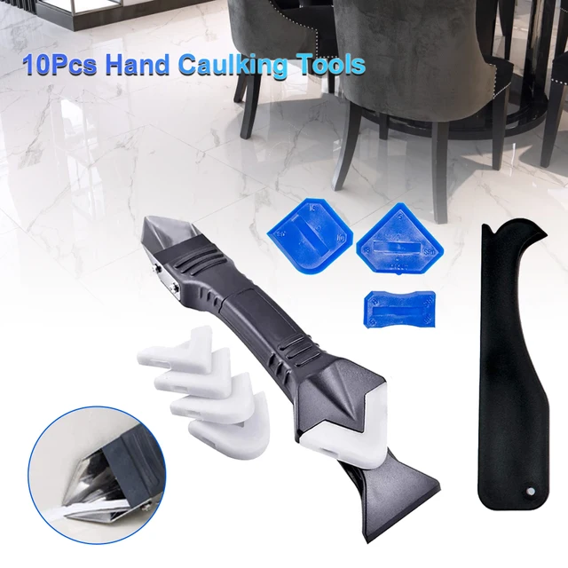 10Pcs/Set Hand Caulking Tools Kit Caulk Remover Tools Silicone Sealant Finishing Tool Caulk Nozzle Applicator  Tool for Window