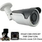 Наружная цилиндрическая IP-камера Sony IMX307 + 3516EV200, с зумом 2,8-12 мм, 4X, 3 Мп, 2304*1296, Onvif, IRC PoE, CMS, XMEYE, ночное видение