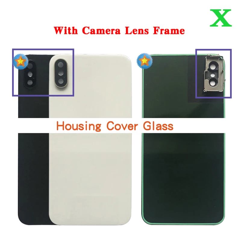 

Заднее стекло для iPhone 8 8G 8 Plus 8 Plus X XR XS Max, Крышка батарейного отсека, заднее стекло с объективом камеры, 10 шт./лот