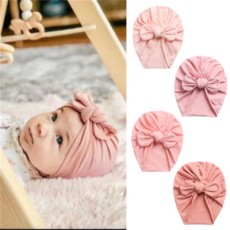 

Cap European and American New Baby Hat Bow Fold Baby Pullover Newborn Children's Indian Infant Kids Hats lovely Caps