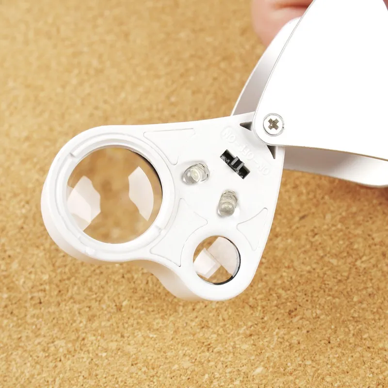 

Pocket Double 30X 60X Reading Map Newspaper Handheld illuminated magnifier Glass watch repair for magnifiers watchmaker