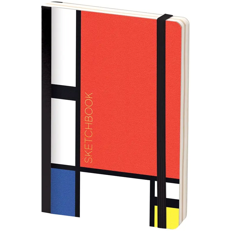 Скетчбук - альбом для рисования 80л. B6 &quotMondrian" тв.обл карман доп.листы крафт |