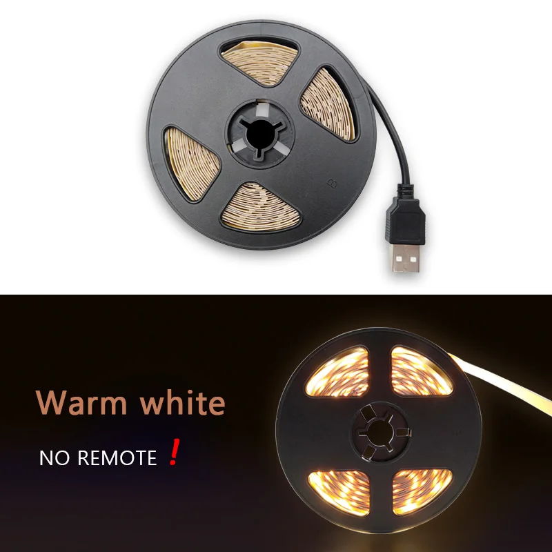 USB мини 3key Светодиодная лента DC 5 В гибкий светильник 60 Светодиодный s 50 см 1 м 2 м 3 м 4 м 5 м SMD 2835 Настольный Декор экран ТВ фоновый светильник ing - Испускаемый цвет: Warm White
