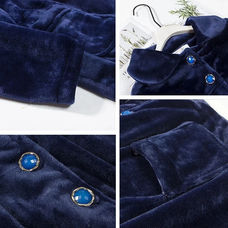 

Winter women Homewear Thick Flannel Pajamas Sets Coral fleece Warm home sleepwear plus size 8XL Pijamas oversize big Suit 140KG