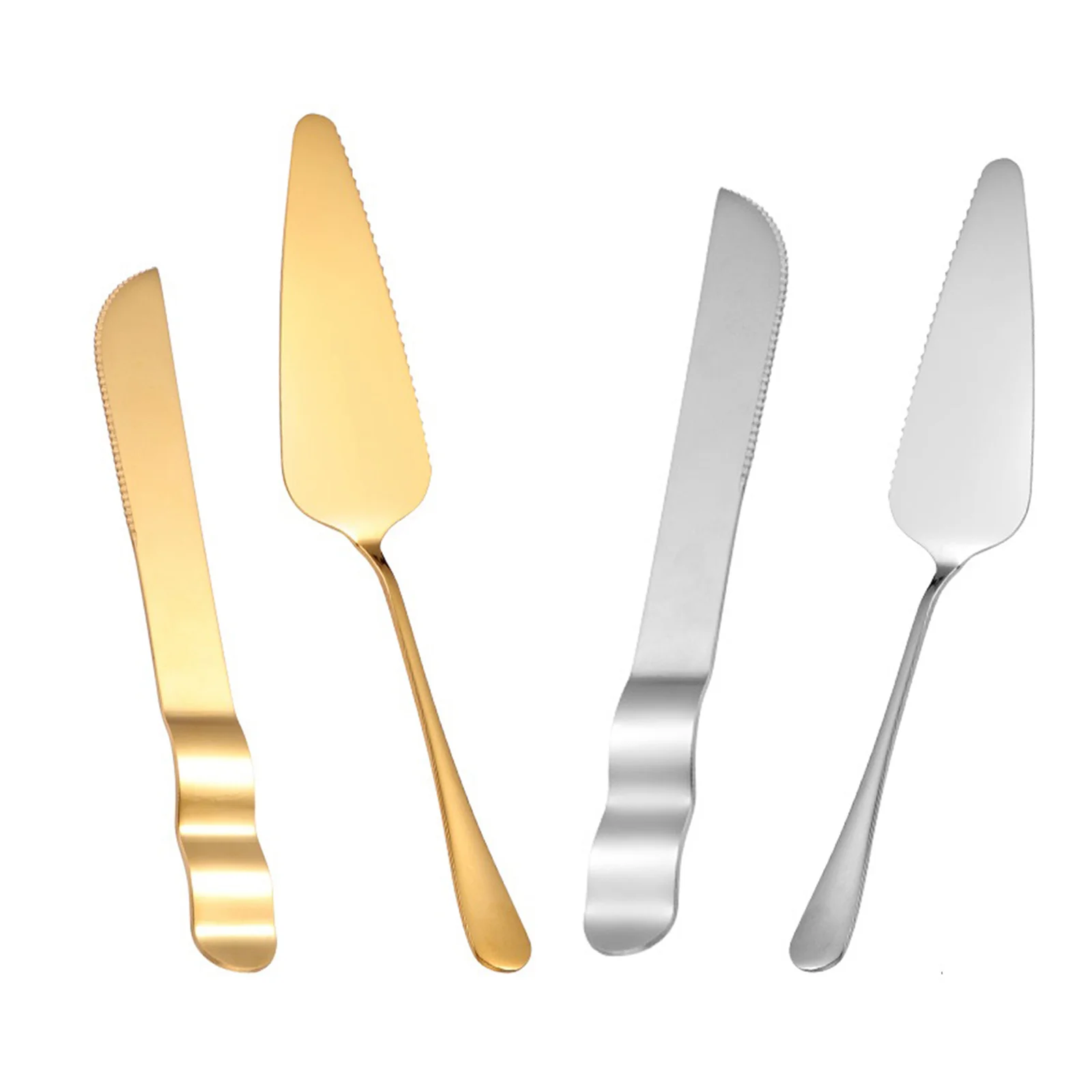 

2PCS Cake Knife Shovel Stainless Steel Golden Baking Tool Dropshipping Biscuit Shovel Pizza Cream Scraper Spatula Butter Knife