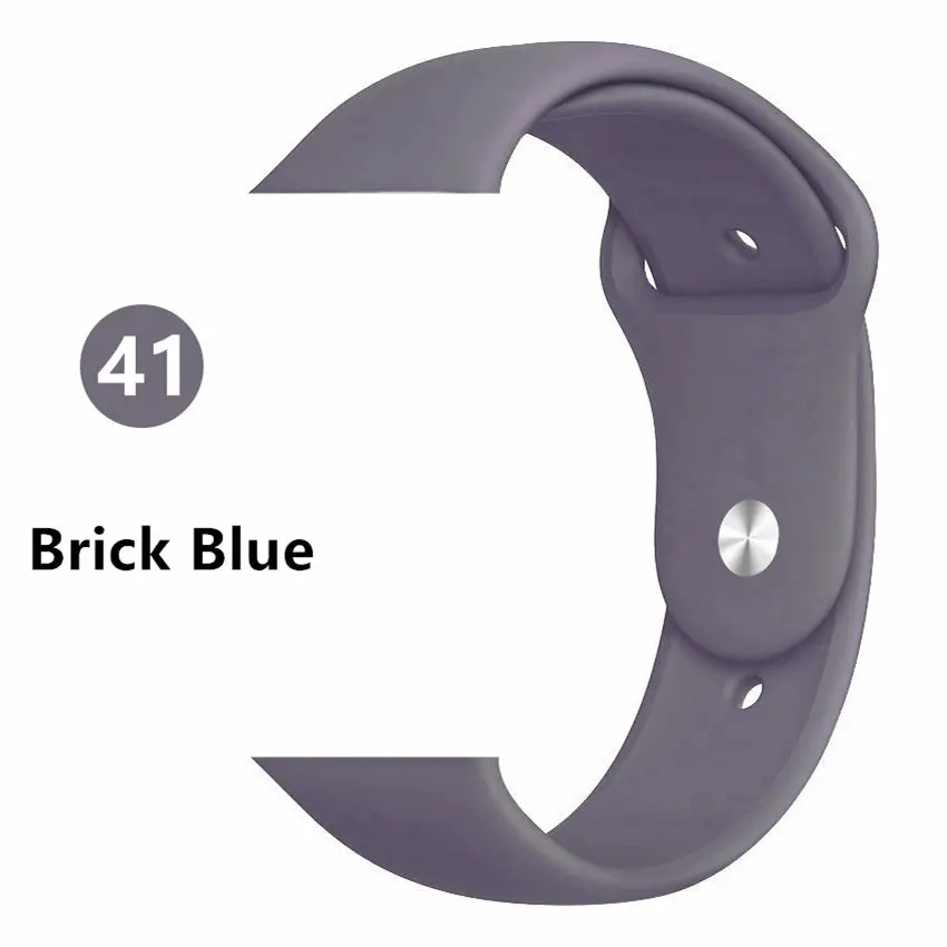 Brick blue 41 Спортивный ремешок для apple watch band 44 мм 40 мм correa iwatch band 42 мм 38 мм силиконовый браслет apple watch 5 4 3 2 1 Аксессуары - Цвет ремешка: Brick blue 41