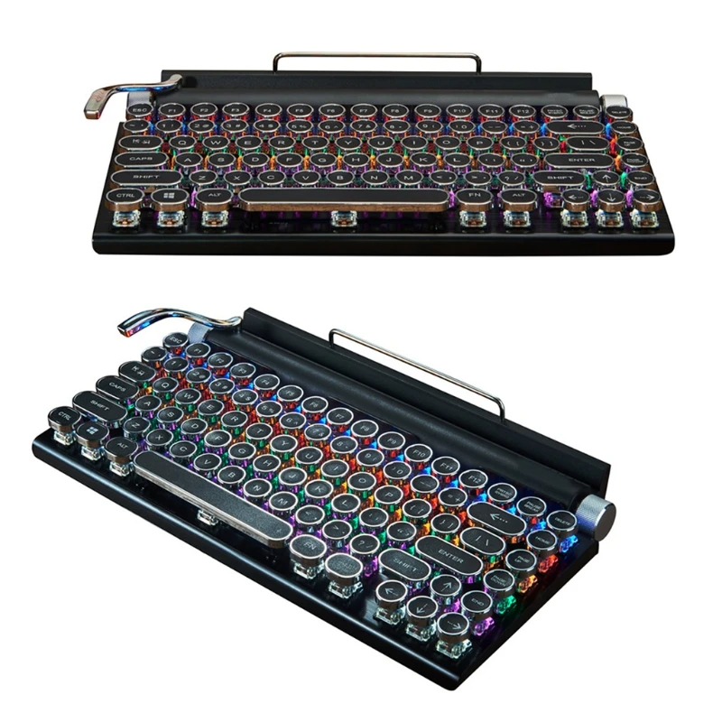 

Gaming LED Wireless Keyboard with Emitting Character Rainbow Backlit Mechanical Feeling Waterproof Punk Keyboard 83 Dropshipping