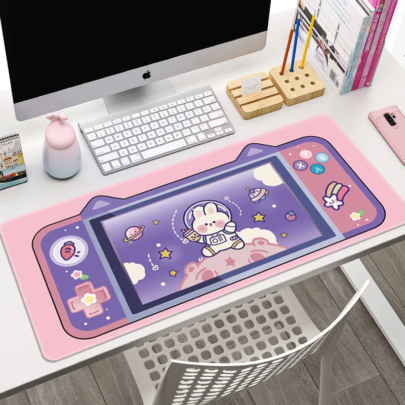 

Cat Ear Mousepad Cute Office Computer Desk Mat Table Keyboard Big Mouse Pad Laptop Cushion Desk Non-slip Mat Gamer Mouse Pad