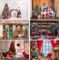christmas backdrops winter snow xmas tree santa clause deer gift lantern gifts pine backgrounds kids photocall for photo studio