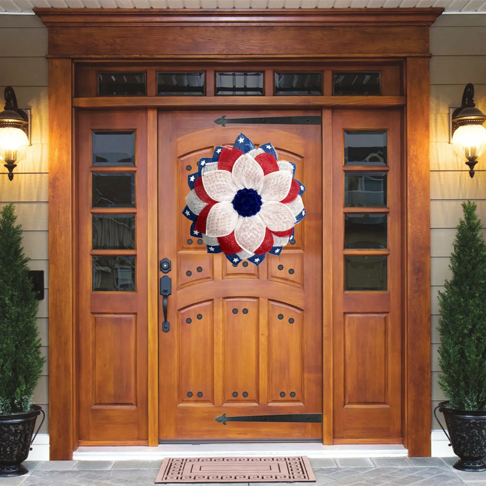 

Independent Day Wreath Door Decoration Patriotic Hanging For Front Door Fourth Of Julys Garlands And Veterans Day Home Decor