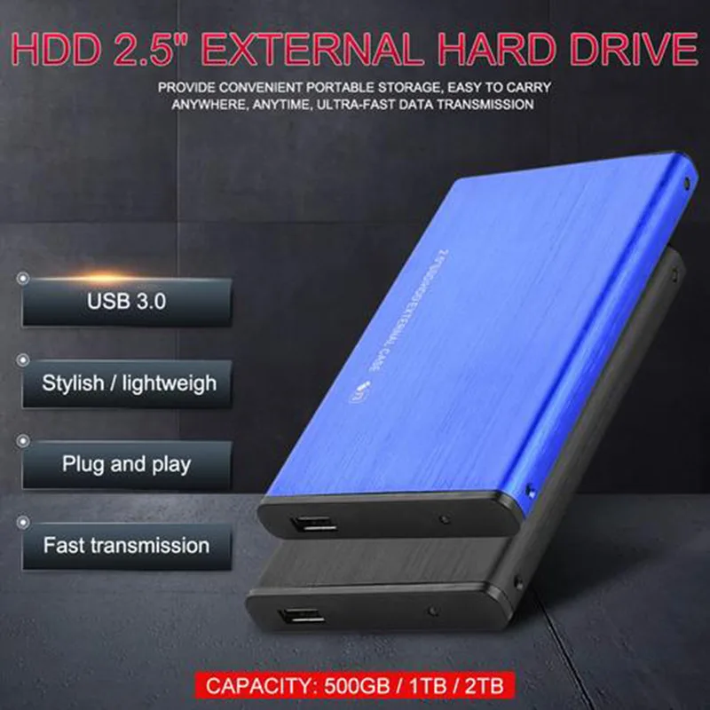 

HDD 2.5" External hard drive USB 3.0 High Speed Capacity 500G/1TB/2TB