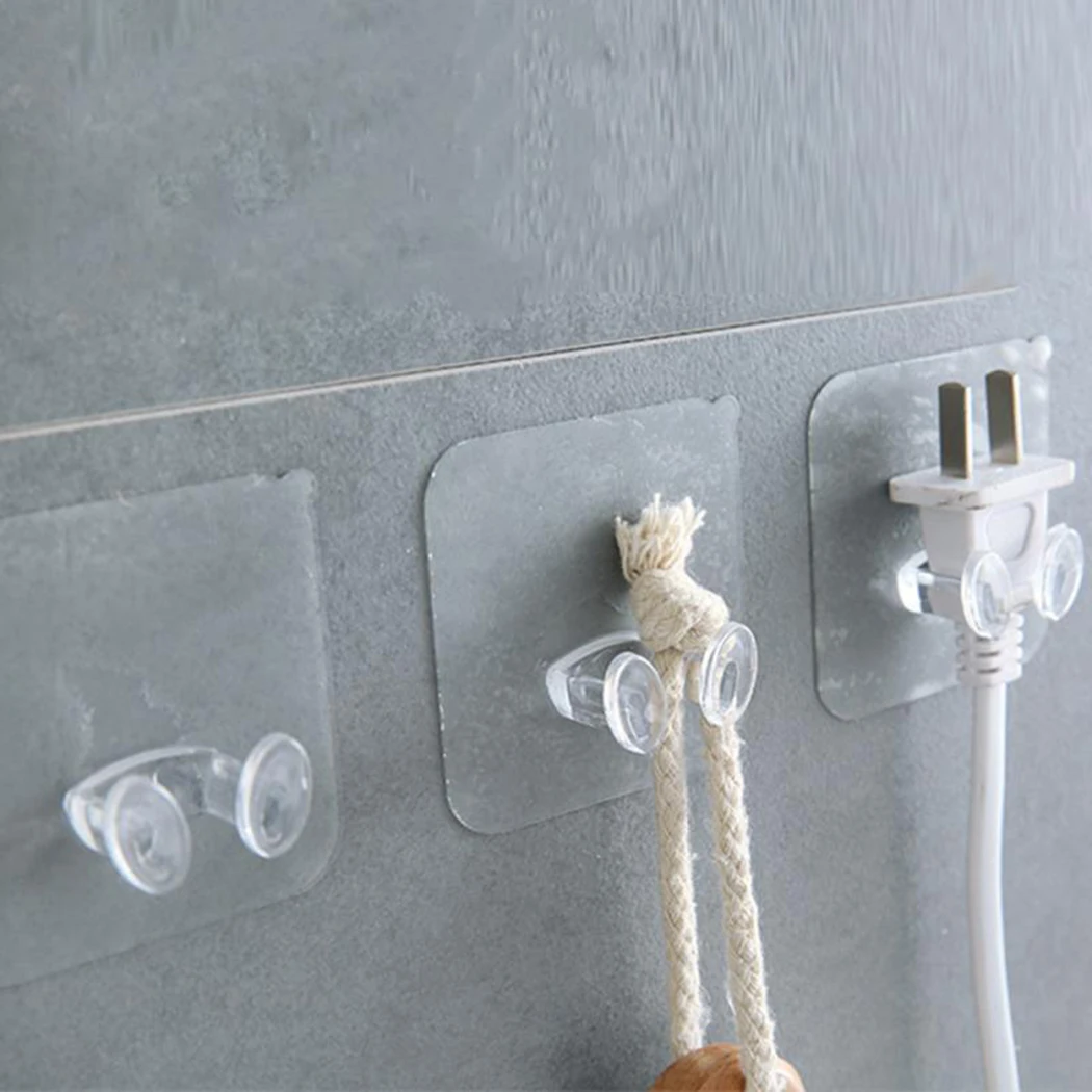 

1PC Adhesive Hooks Rack Wall Hanger Space Saver Flower Heavy Load Transparent Strong Self Strong Kitchen Bathroom Towel