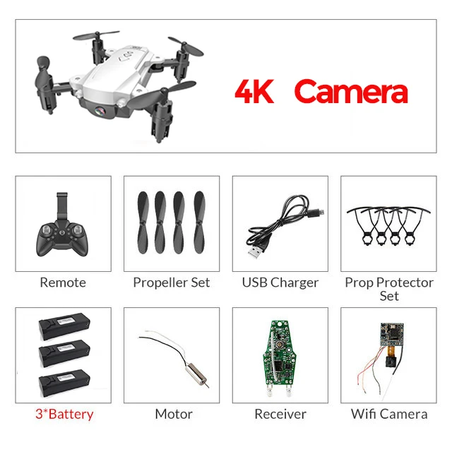 RC WiFi FPV дроны 4K широкоугольная камера RC вертолет 1080P HD камера Квадрокоптер самолет Квадрокоптер воздушная видео VS M69G E58 - Цвет: White 4K 3B