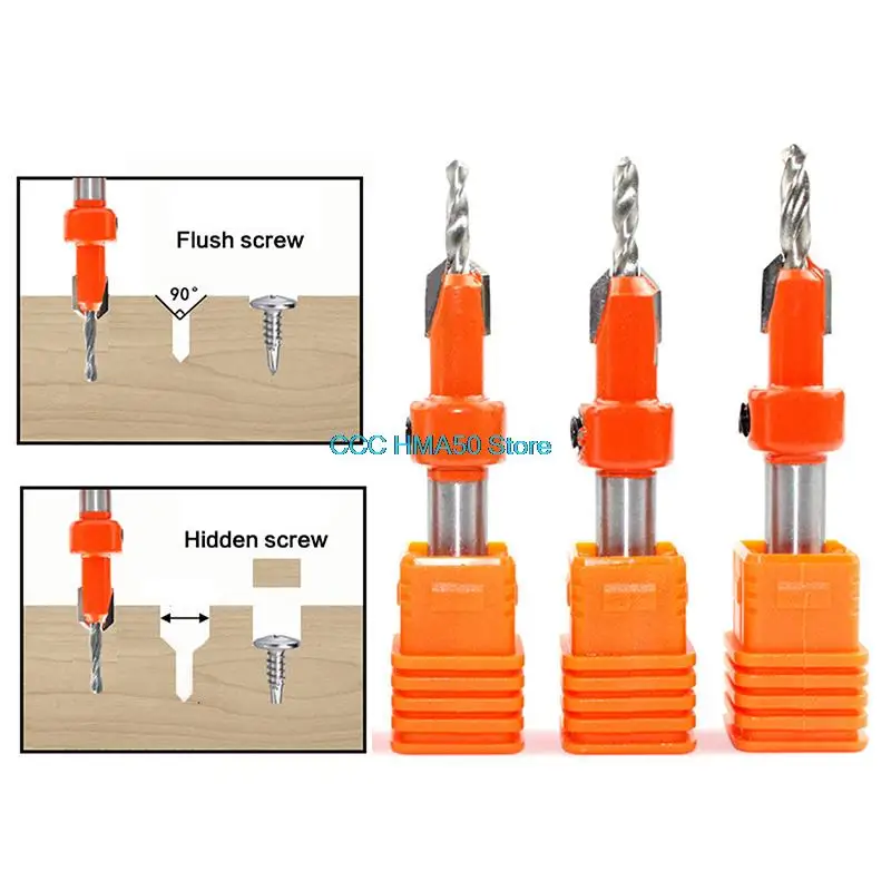 

1/5pcs 8mm/10mm suit Shank Woodworking Countersink Router Bit Set Screw Extractor Remon Demolition for Wood Milling Cutter