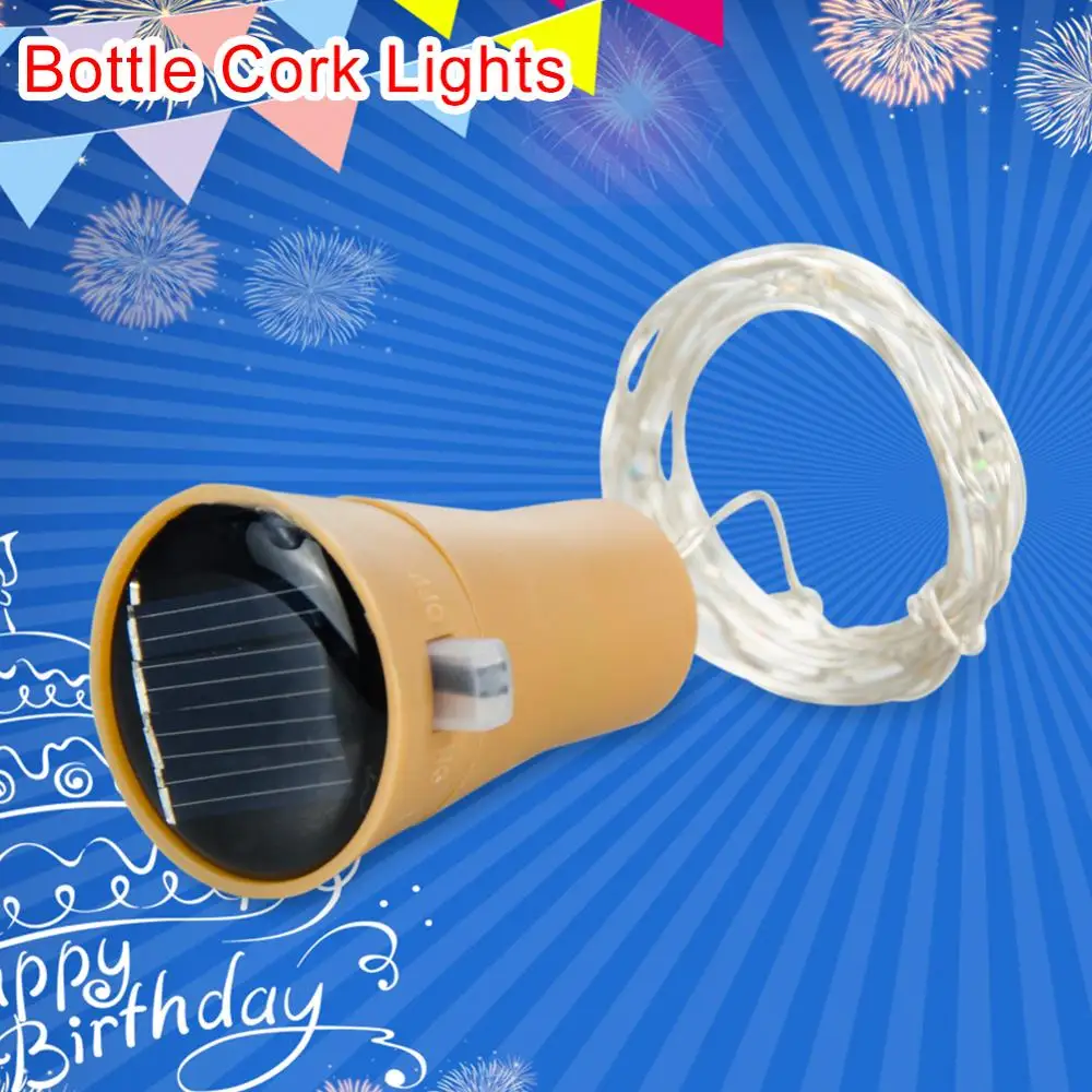 10 шт 1м 2м солнечной пробки Пробка Для Бутылок медный провод светящиеся гирлянды
