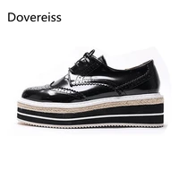 dovereiss fashion spring womens shoes waterproof pure color black silver cross tied casual shoes consice gym shoes 31 43