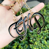 diy 26 english letters drop oil key ring pendant delicate simple bag accessories creative gift key ring