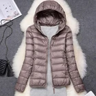 Зимняя женская ульсветильник куртка с 90% белым утиным пухом, куртка с капюшоном, теплое пальто, парка, Женская портативная ветровка