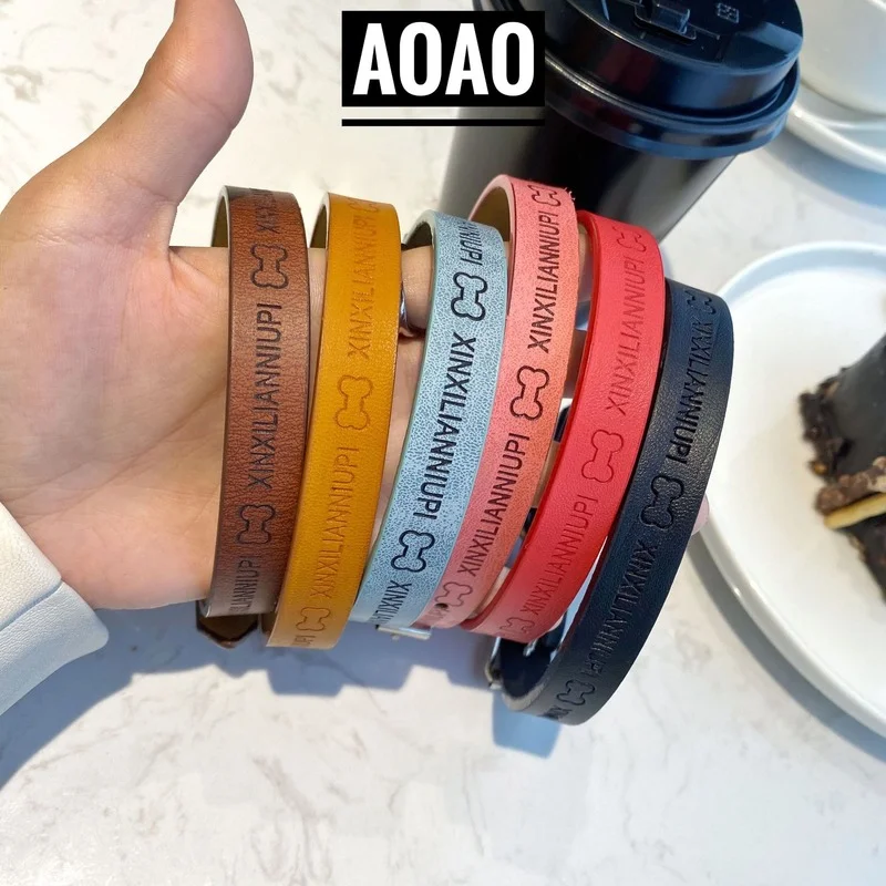 

Cute Printed Pet Collar Supplies Strong Anti-bite Leather Dog Collars for Small Medium-sized Large Dogs