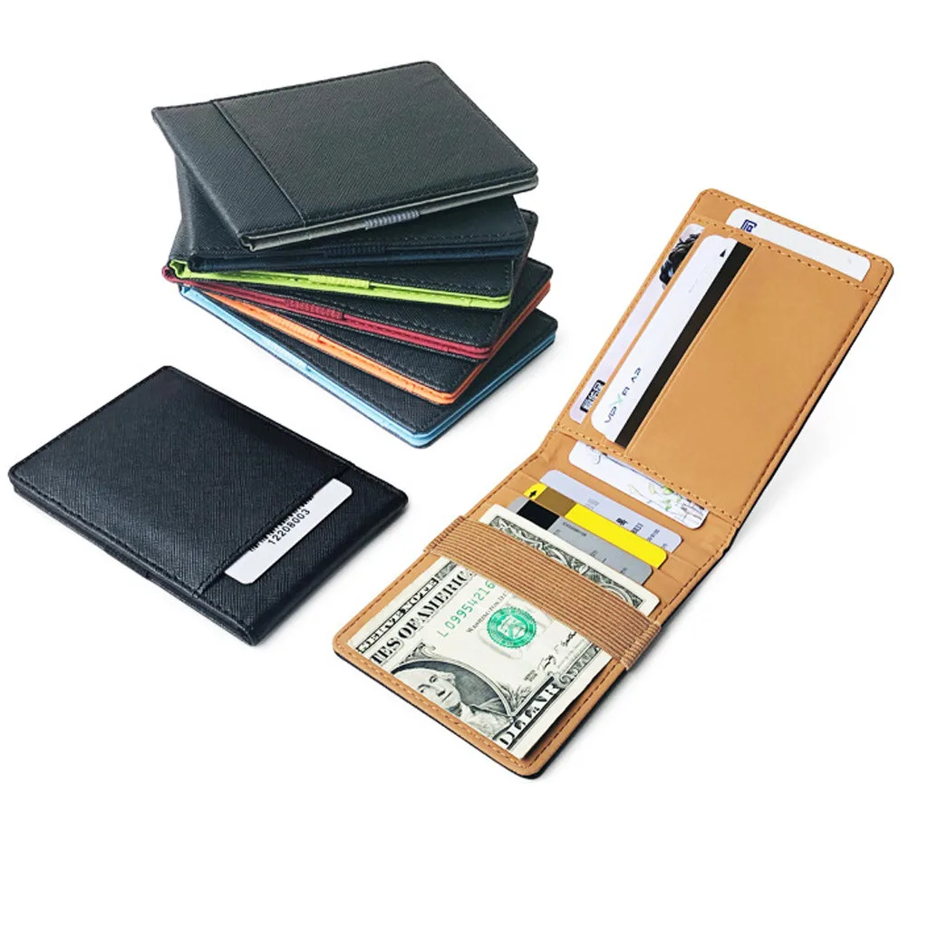 Men Leather Multi-card Card Holder Wallet Super Slim Soft mini credit card wallet purse holders Thin Small | Багаж и сумки