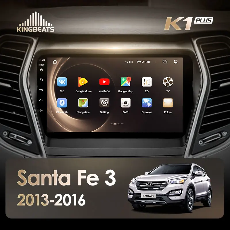 KingBeats штатное головное устройство for Hyundai Santa Fe 3 2013 GPS Android 8.1 автомагнитола на андроид магнитола для Хендай Санта Фе 3 автомобильная мультимедиа Octa Core 8 core*1.8G DDR4 2G ROM 32G RAM / 4+64G