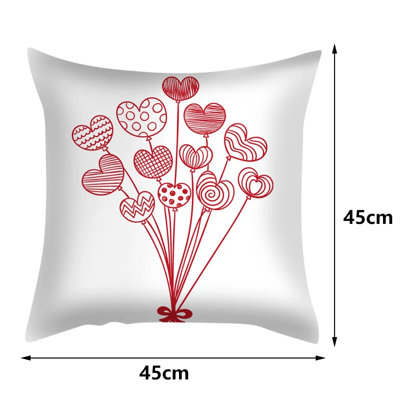 

Valentine's Day Series Super Soft Peach Skin Pillow Cover Valentine's Day Red Love Pillow Sofa Cushion Cover