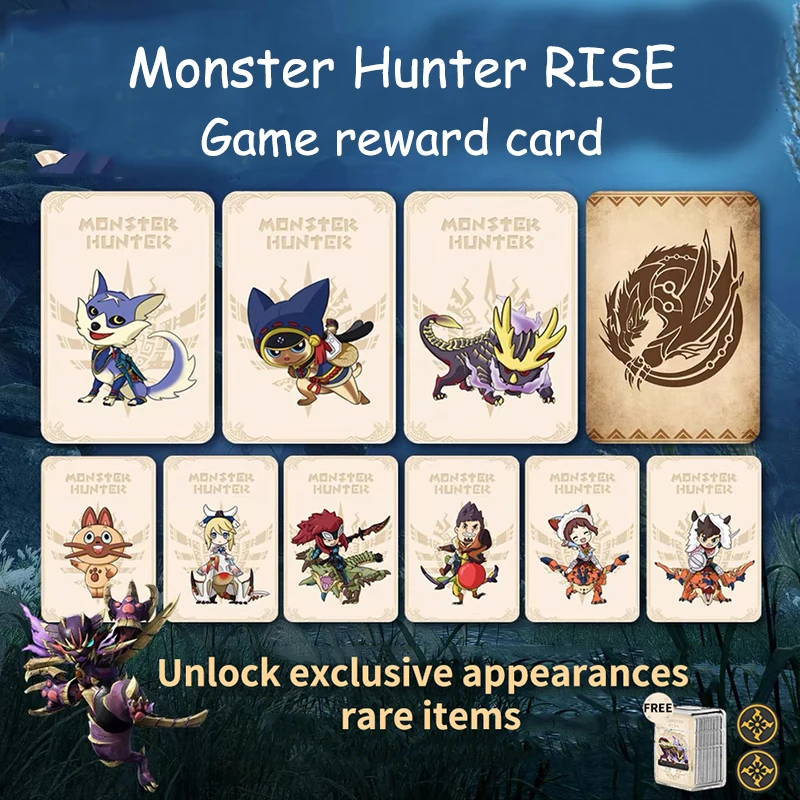 

New For Nintendo Switch Monster Hunter Rise Amxxbo Card Resent Tiger Dragon Ailu Cat NS Game Reward Card NFC Cards NTAG215