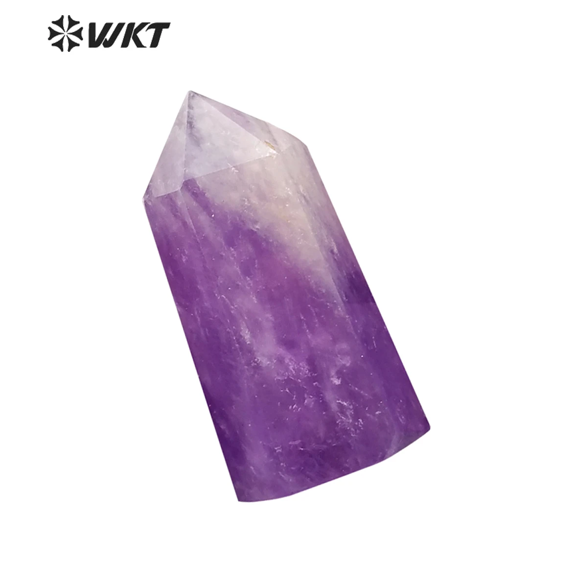 

WT-G283 натуральный аметил st камень Шестигранная зеркальная энергия с одним наконечником crys tal pillar amethy st высокое качество