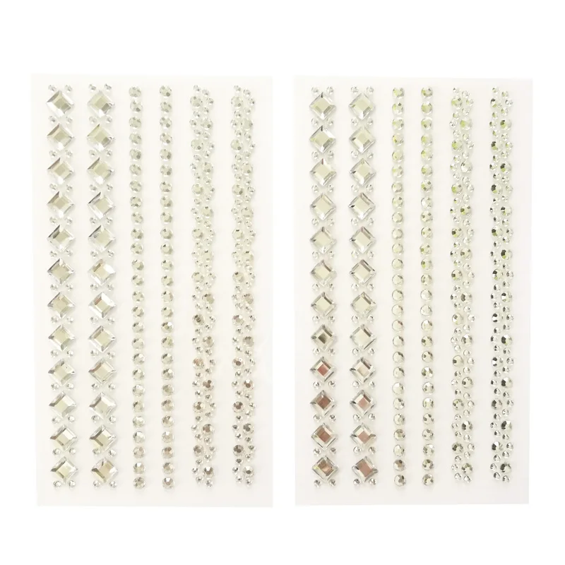 3 листа Акриловые стразы наклейки с драгоценными камнями самоклеющиеся клейкие