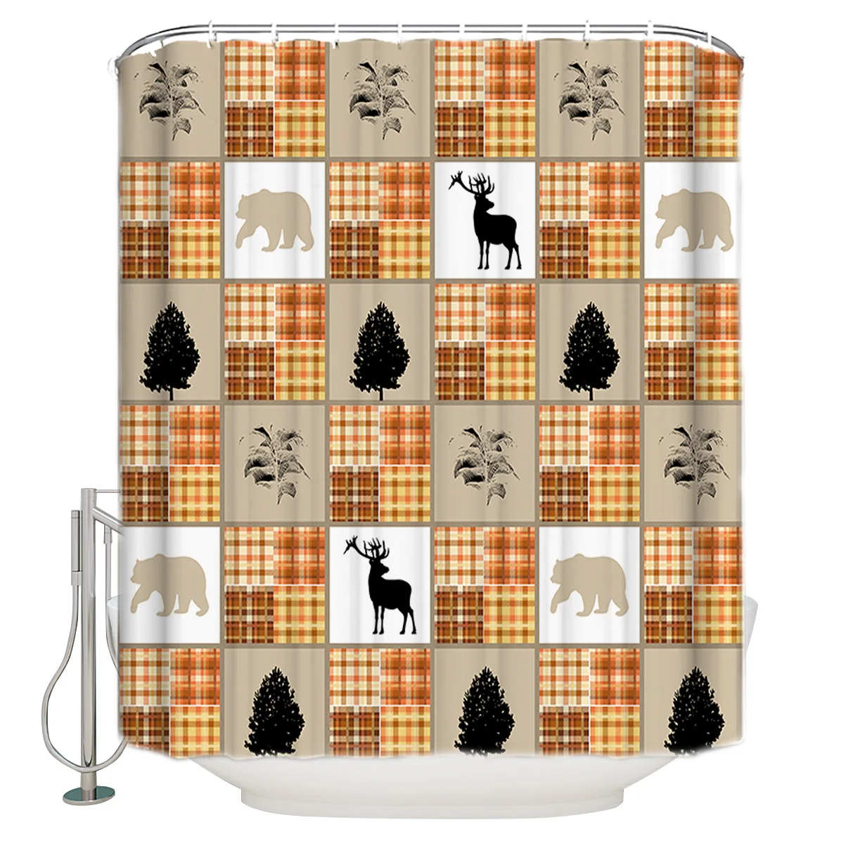 Занавеска для душа из полиэстера с принтом под зерна | Дом и сад