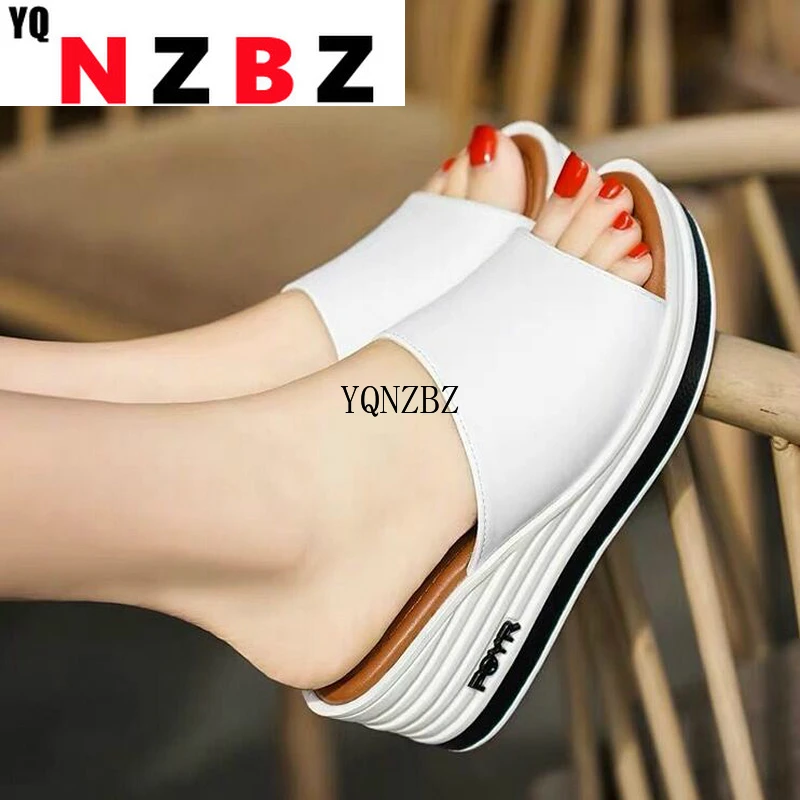 

2020 Female Slippers Summer Fashion Wear Room with All-match Muffin Bottom Slope Sexy Thick Soled Sandals Tide Shoes Woman W02