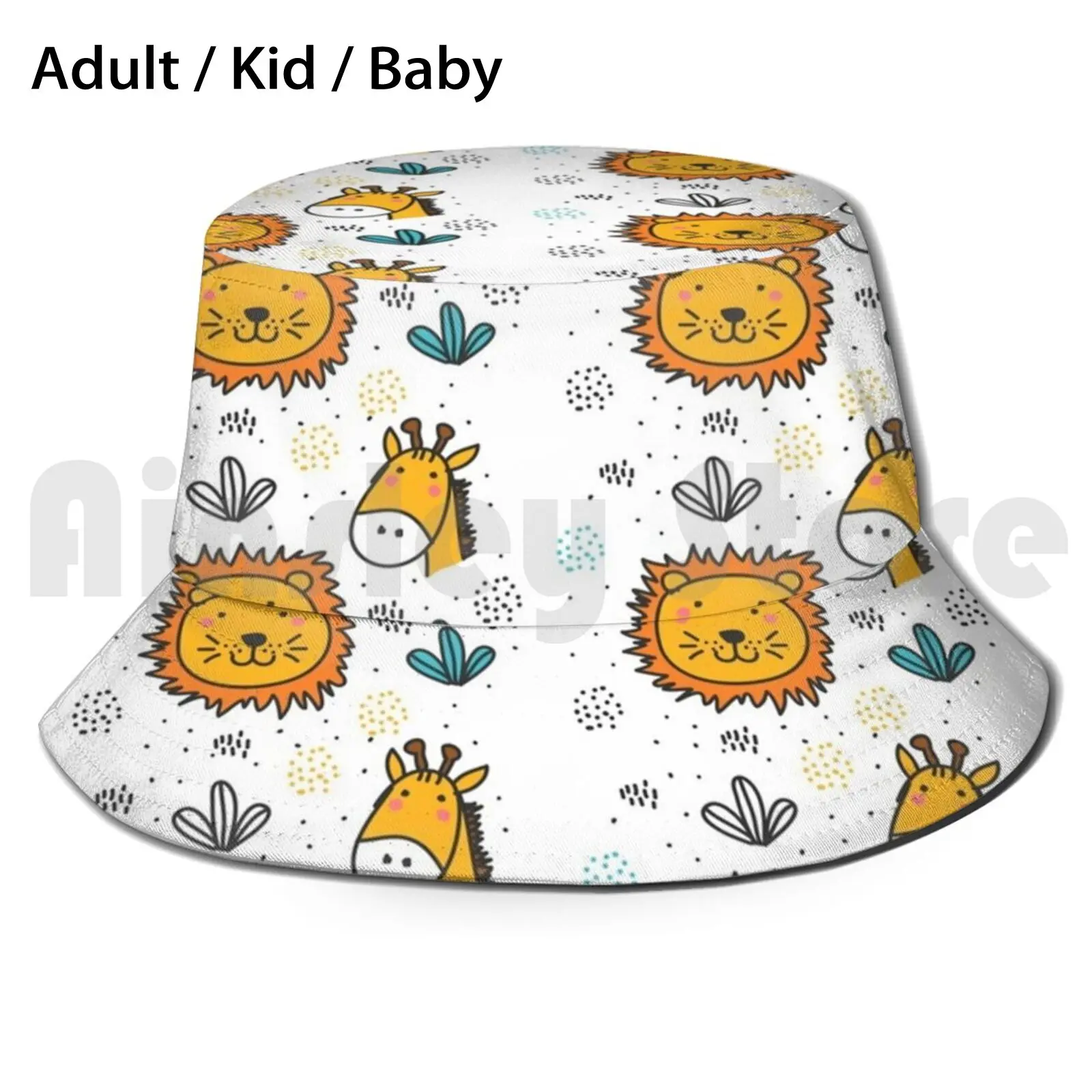 

Панама с животным принтом для взрослых и детей, пляжные шляпы от солнца, с животными, львом, жирафом, для детей