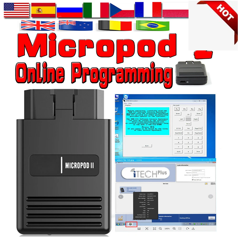 2021 Новинка V17.04.27 Многоязычное онлайн Программирование MicroPod2 профессиональная