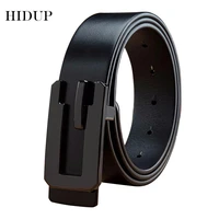 hidup new design smooth buckle metal black styles belts solid cow genuine leather belt for men fashion 3 3cm accessories nwj650