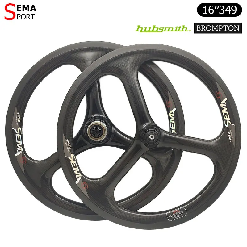 349HV3 TS все ручной работы Toray Carbon 74/112 мм V дисковый тормоз 3 Спицы Тайвань Hubsmith Brompton