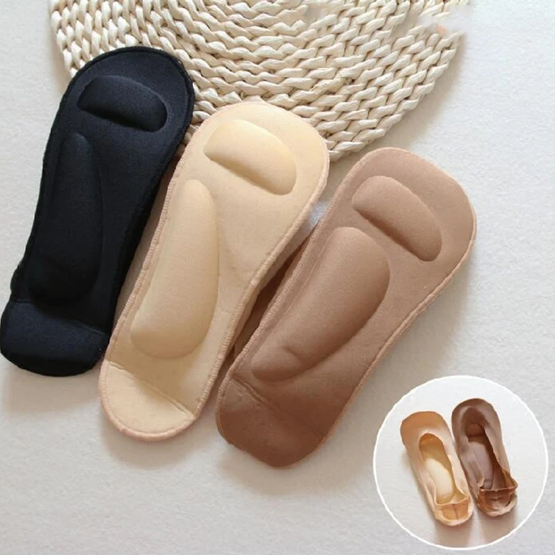 

1 Pair Foot Massage Women Summer Socks Arch Support 3D Socks Health Care Silica Gel Pads Invisible Ice Silk Socks