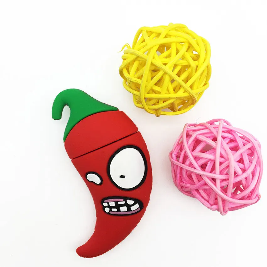 USB Flash Drive 128gb cartoon Funny Vegetable Chili 4GB 8GB usb 2.0 32GB 64GB Portable pendrive 16GB Memory Stick Pen Drive Gift