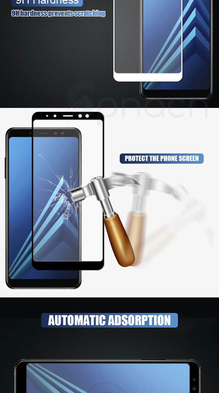 9D закаленное стекло для samsung Galaxy A3 A5 A7 A5 A7 A9 A6 A8 Plus Защитная пленка для экрана