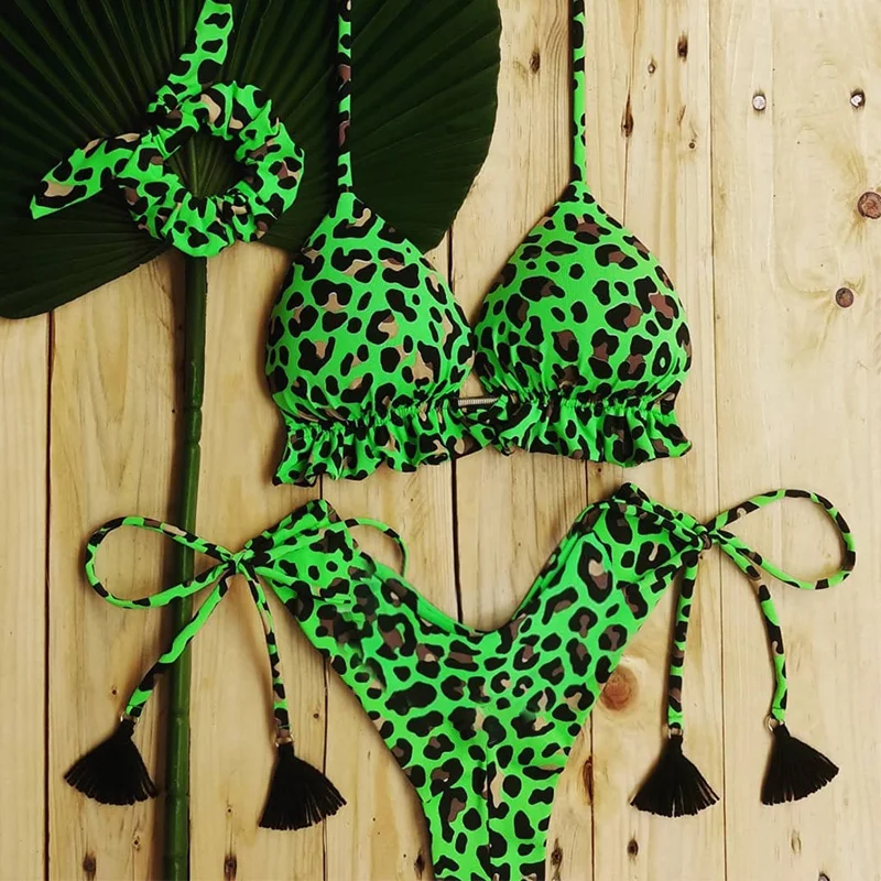 

Rinabe Print Biquinis Feminino Swimsuit Sexy High Cut Swimwear Neon Lace Up Bathing Suit 2021 Brazilian Bikini Set Beach Outing