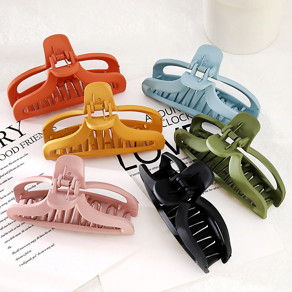 

Temperament Korean Women's Big Leopard Print Solid Color Acrylic Hair Clip Hair Claw Girl Hair Accessory Party Gift New Hot Sale
