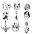 WOSTUгорячая распродажа, панды, пчелы, Лаки, золотая рыбка, животные, сплав, амулеты, бусины, подходят для оригинального браслета DIY для женщин, модные ювелирные изделия, подарок