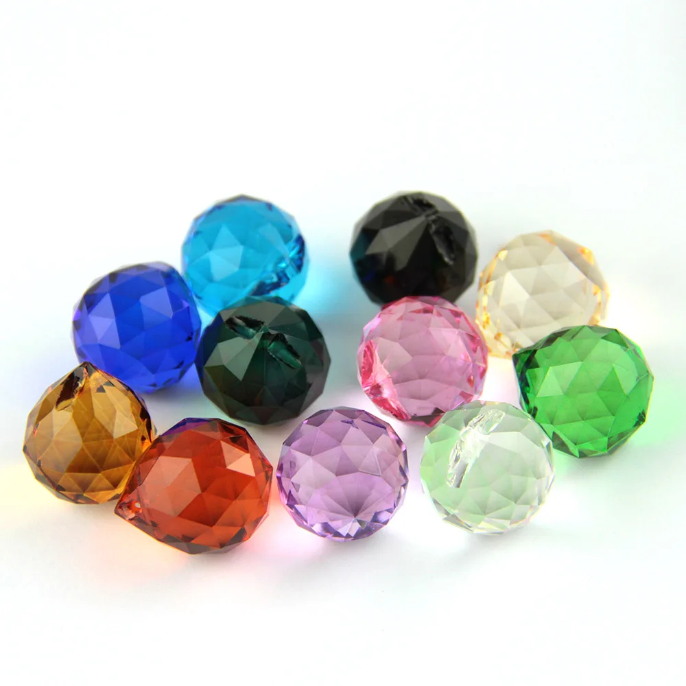 

Hot Sales 20mm 10pcs/Lot K9 Crystal Glass Chandelier Ball Bright Colors Home Lighting Decoration Pendants Accessrioes