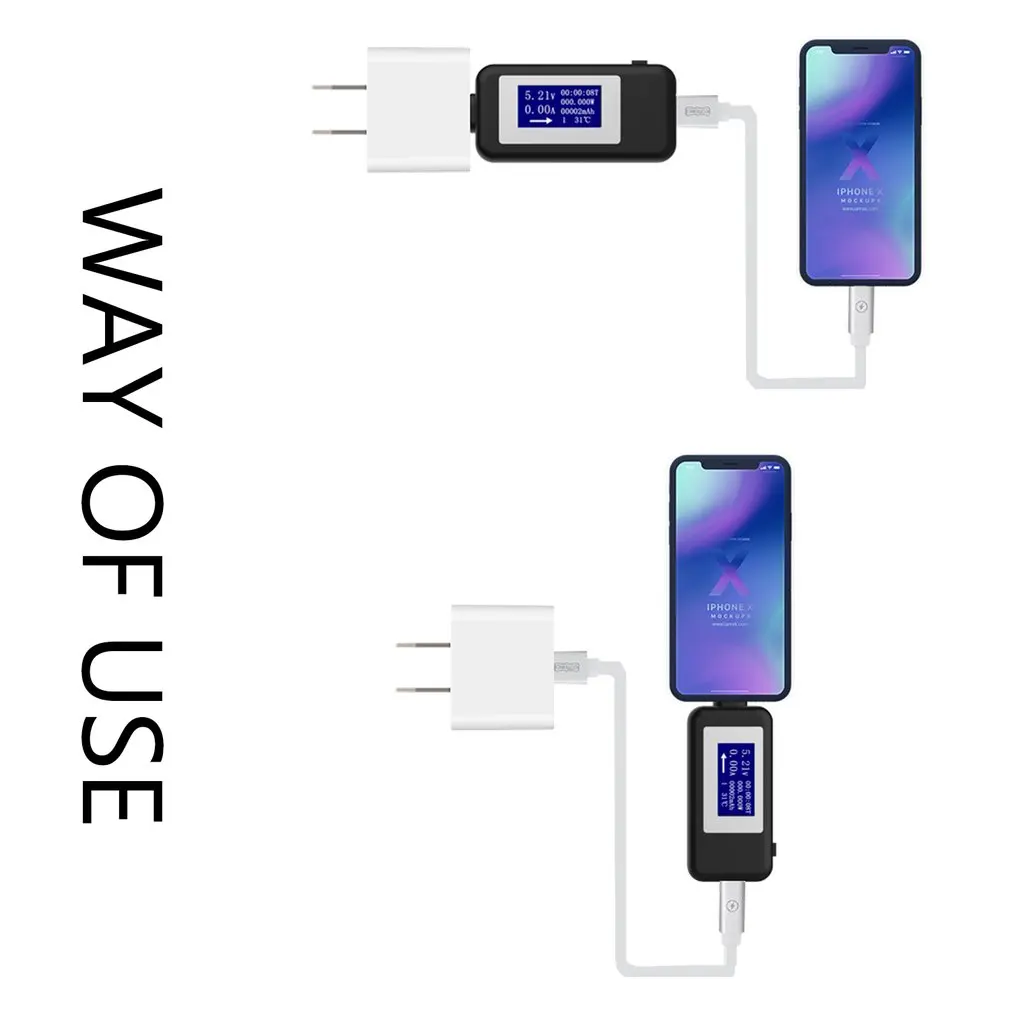 LESHPType-c Многофункциональный двойной USB вольтметр тестер монитор безопасности