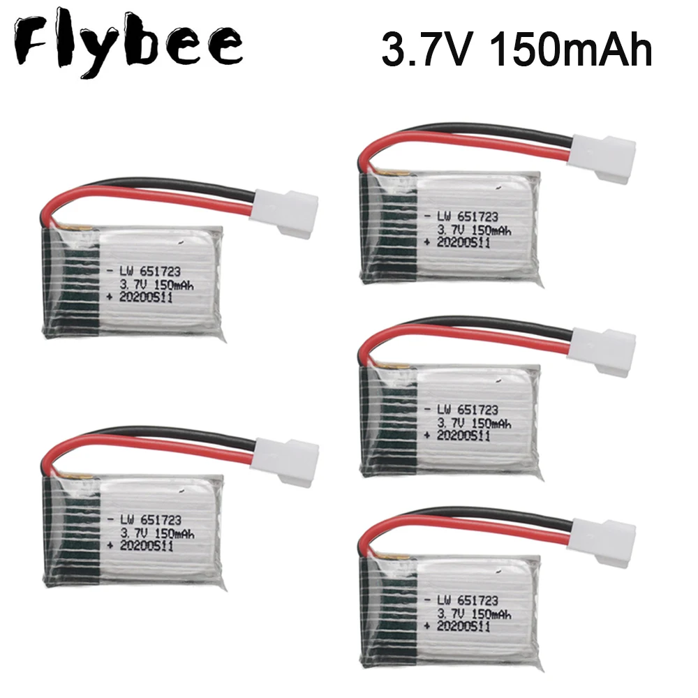 5 шт./лот 3 7 в 150 мАч аккумулятор для дрона H8 Syma x2 Nihui U207 Eachine E010 Аккумулятор
