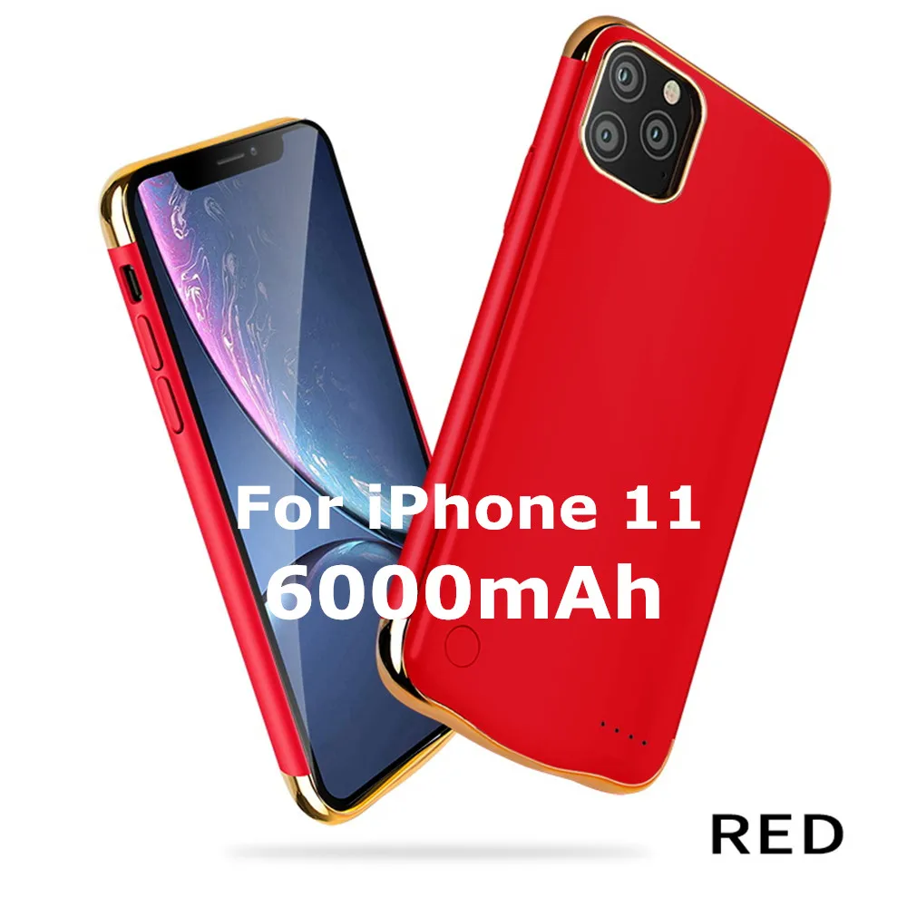 Red for iPhone 11 NTSPACE для iPhone 11 Pro Max зарядное устройство чехол s ультра тонкий портативный внешний аккумулятор зарядный чехол для iPhone 11 Pro чехол для батареи - Цвет: Red for iPhone 11