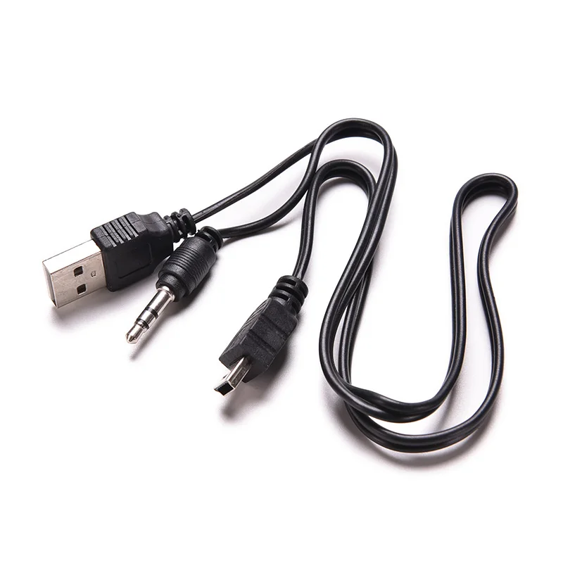 

50 см USB Mini Male to Male USB 2,0 5pin стандарт + 3,5 мм AUX аудио разъем Кабель-адаптер для динамиков Mp3 MP4 плеер