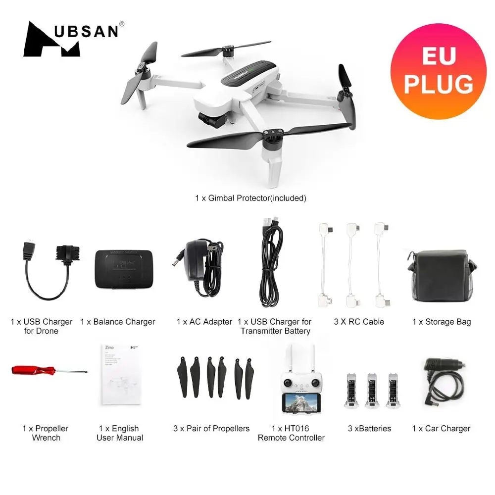 В наличии Hubsan H117S Zino 4K UHD gps бесщеточный Радиоуправляемый Дрон с FPV wifi HD камерой Gimbal